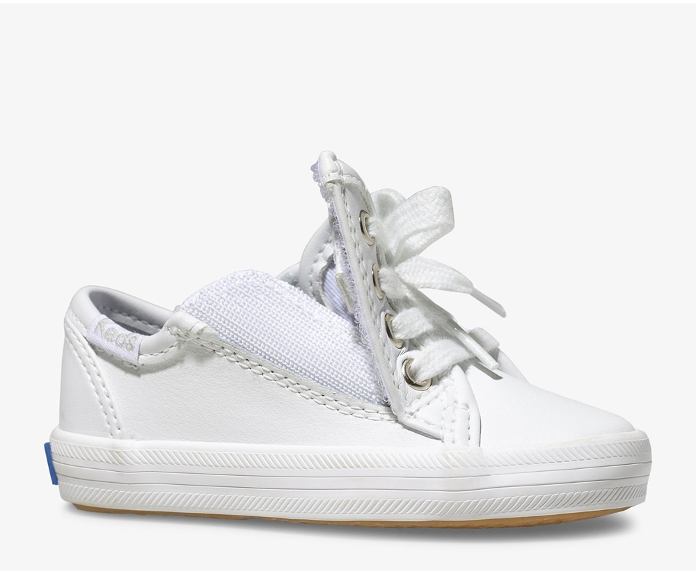 Keds Kids Sneakers White - Kickstart Jr. Leather - 421LBYDUI